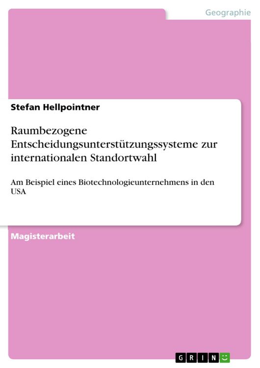 Produktbild: Raumbezogene Entscheidungsunterst&uuml;tzungssysteme zur internationalen Standortwahl
