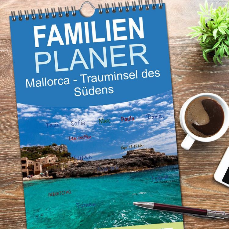 Produktbild: Familienplaner 2026 - Mallorca - Trauminsel des S&uuml;dens mit 5 Spalten (Wandkalender, 21 x 45 cm) CALVENDO