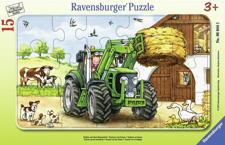 Produktbild: Rahmenpuzzle Traktor auf dem Bauernhof, Rahmenpuzzle 15 Teile