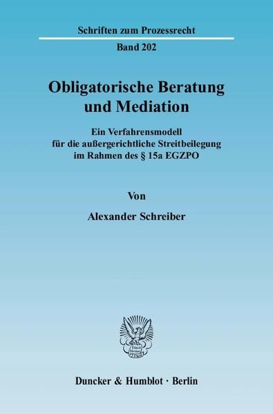 Produktbild: Obligatorische Beratung und Mediation.