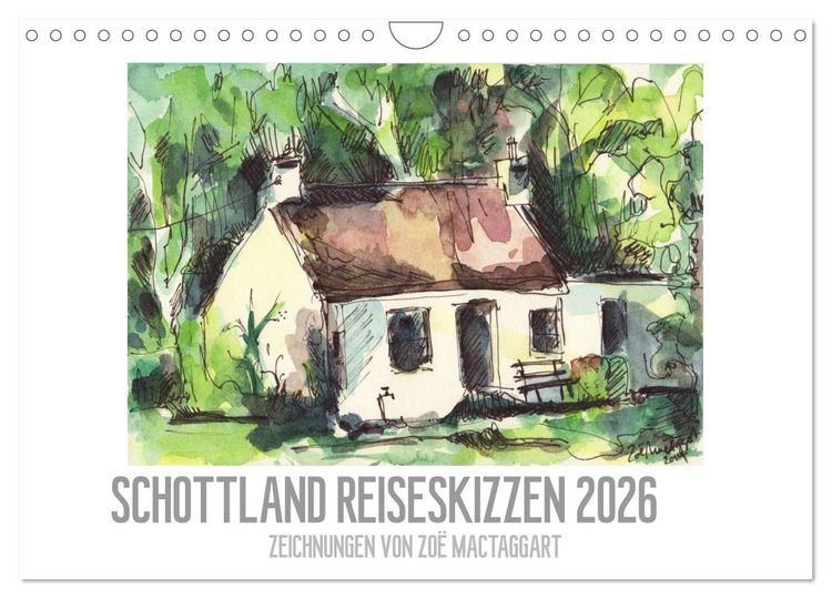 Produktbild: Schottland Reiseskizzen (Wandkalender 2026 DIN A4 quer), CALVENDO Monatskalender