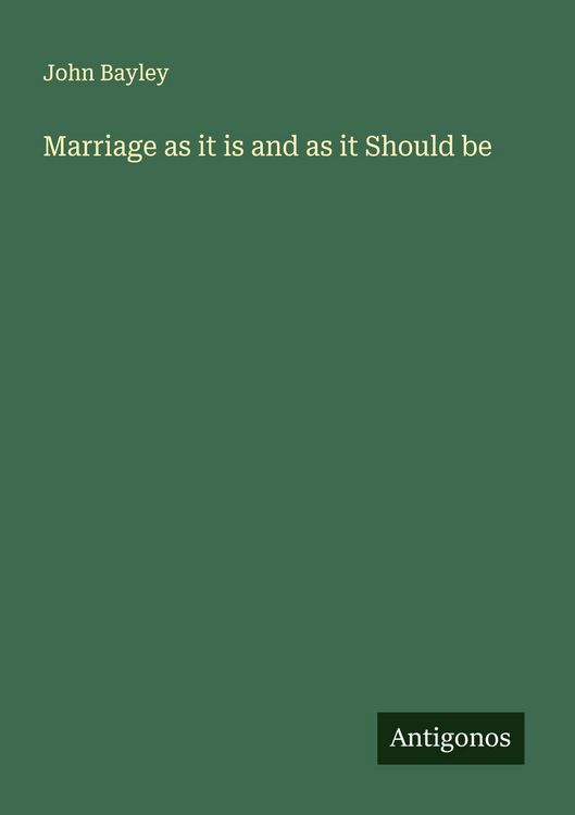 Produktbild: Marriage as it is and as it Should be