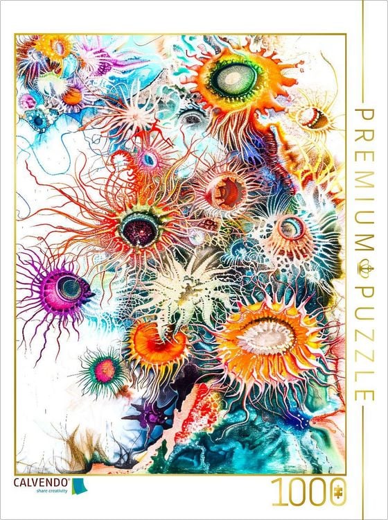 Produktbild: CALVENDO Puzzle Kunst mit Tentakeln der Seedahlien im Korallenriff | 1000 Teile Lege-Gr&ouml;&szlig;e 64x48cm Foto-Puzzle f&uuml;r gl&uuml;ckliche Stunden