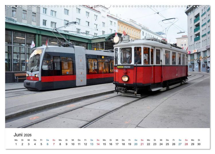 Produktbild: Mit der Bim durch Wien - Die Wiener Stra&szlig;enbahn (hochwertiger Premium Wandkalender 2026 DIN A2 quer), Kunstdruck in Hochglanz