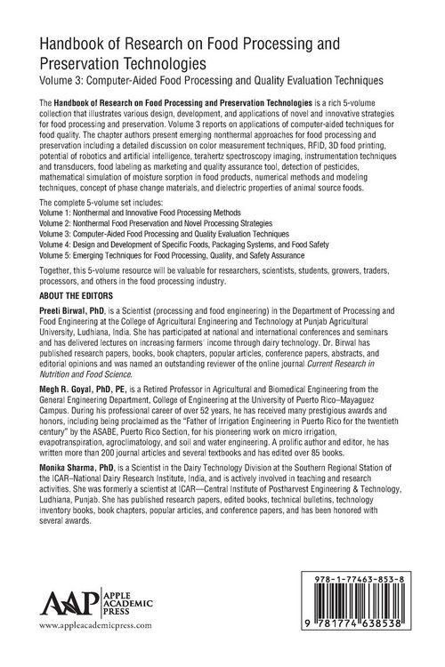 Produktbild: Handbook of Research on Food Processing and Preservation Technologies