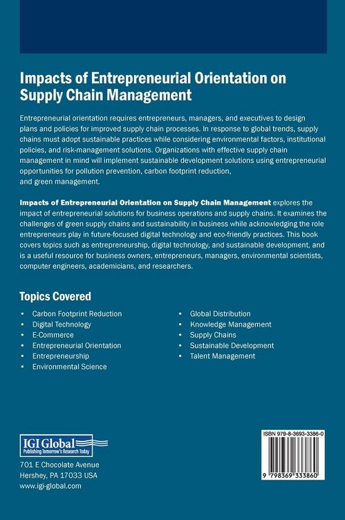 Produktbild: Impacts of Entrepreneurial Orientation on Supply Chain Management