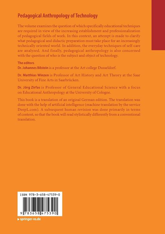 Produktbild: Pedagogical Anthropology of Technology