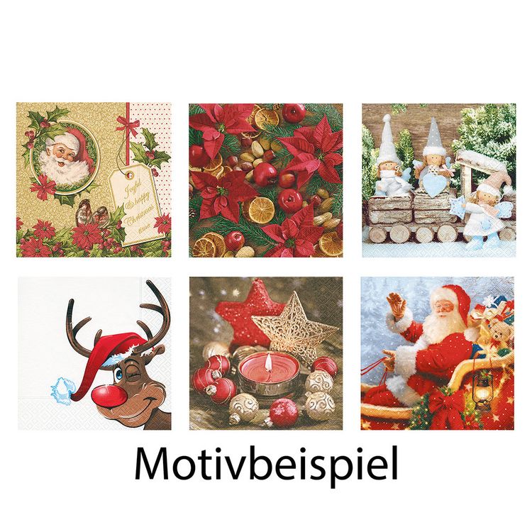 Produktbild: Idena Servietten Weihnachtsmotive 33x33cm, verschiedene Motive
