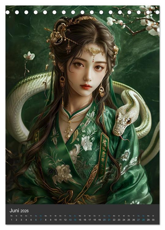 Produktbild: Chinesische Tierkreiszeichen - Fantasie-Zodiak im Stil des alten Chinas (Tischkalender 2026 DIN A5 hoch), CALVENDO Monatskalender