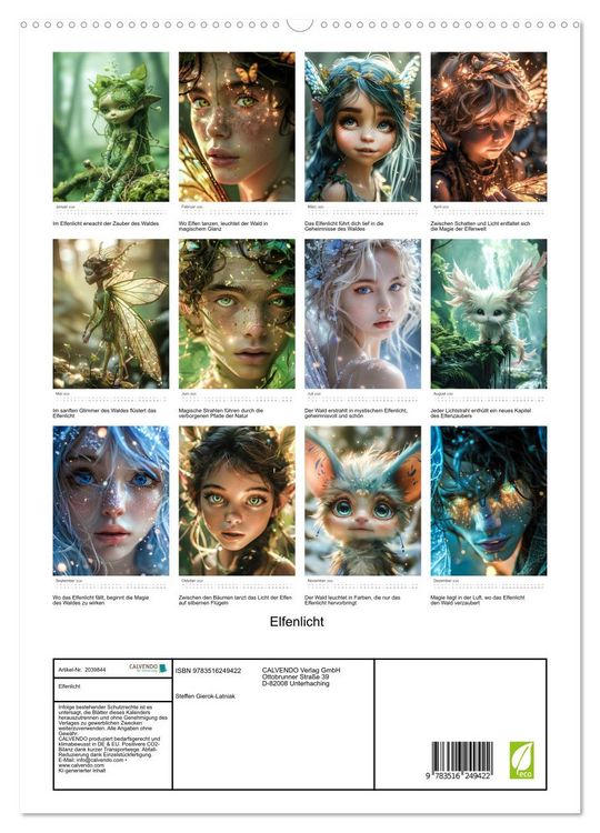 Produktbild: Elfenlicht (hochwertiger Premium Wandkalender 2026 DIN A2 hoch), Kunstdruck in Hochglanz