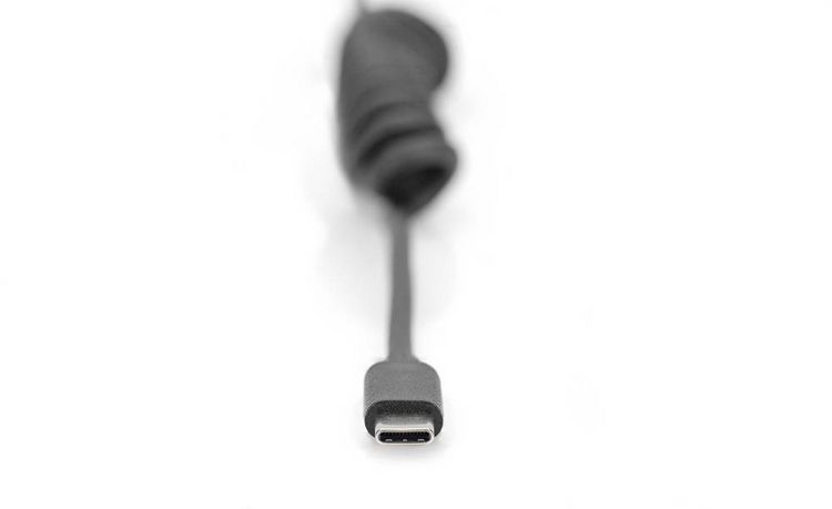 Produktbild: Digitus AK-300431-006-S USB-C&reg; Adapter [1x USB-C&reg; - 1x USB-C&reg;] Schwarz Spiralkabel 1 m
