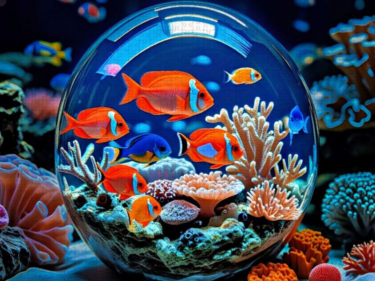 Produktbild: CALVENDO Puzzle Fisch-TV: 24/7, keine Werbung. | 1000 Teile Lege-Gr&ouml;&szlig;e 64x48cm Foto-Puzzle f&uuml;r gl&uuml;ckliche Stunden