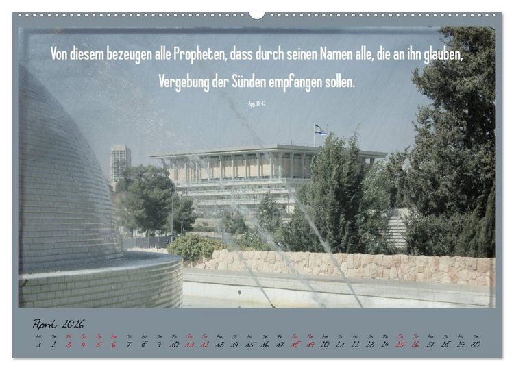 Produktbild: Mit der Bibel in der Hand durch das Heilige Land - Jerusalem (Wandkalender 2026 DIN A2 quer), CALVENDO Monatskalender