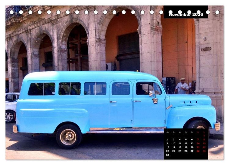 Produktbild: BusTalgie in Kuba (Tischkalender 2026 DIN A5 quer), CALVENDO Monatskalender