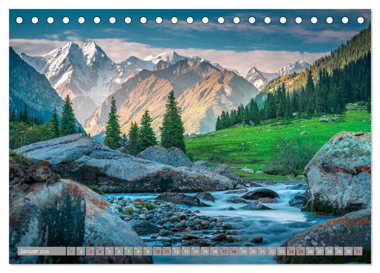 Produktbild: Kirgistan Bergparadies in Zentralasien (Tischkalender 2026 DIN A5 quer), CALVENDO Monatskalender