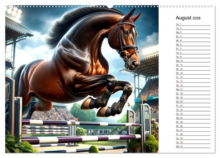 Produktbild: Pferde - die Sch&ouml;nheit edler Pferderassen (hochwertiger Premium Wandkalender 2026 DIN A2 quer), Kunstdruck in Hochglanz
