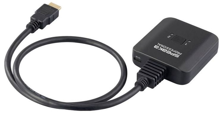 Produktbild: SpeaKa Professional SP-HDMIBS-100 2 Port HDMI-Switch Ultra HD-f&auml;hig, bidirektional verwendbar 7680 x 4320 Pixel