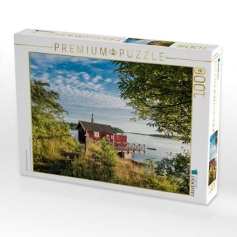 Produktbild: CALVENDO Puzzle Eine Holzh&uuml;tte an der K&uuml;ste | 1000 Teile Lege-Gr&ouml;&szlig;e 64x48cm Foto-Puzzle f&uuml;r gl&uuml;ckliche Stunden