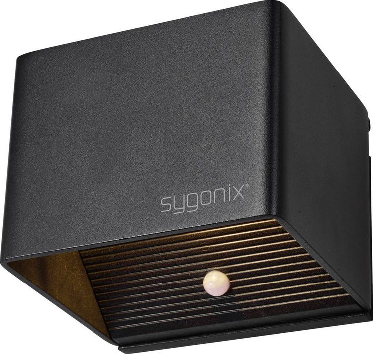 Produktbild: Sygonix SY-6053268 LED-Wandleuchte mit Bewegungsmelder LED LED fest eingebaut 2W Schwarz