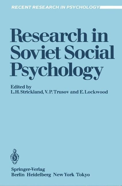 Produktbild: Research in Soviet Social Psychology