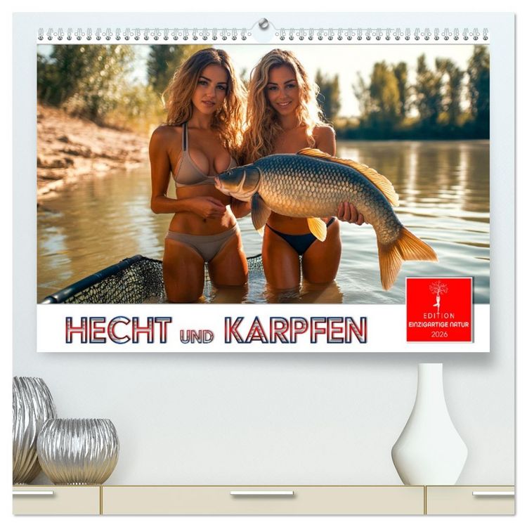 Produktbild: Hecht und Karpfen (hochwertiger Premium Wandkalender 2026 DIN A2 quer), Kunstdruck in Hochglanz