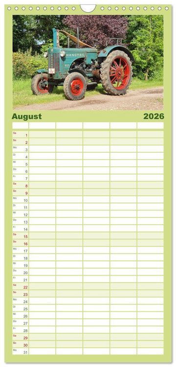 Produktbild: Familienplaner 2026 - Historische Traktoren 2026 mit 5 Spalten (Wandkalender, 21 x 45 cm) CALVENDO