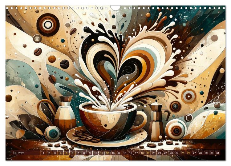 Produktbild: Kaffee & Kunst: Ein Kalender f&uuml;r Genie&szlig;er (Wandkalender 2026 DIN A3 quer), CALVENDO Monatskalender