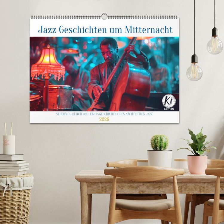 Produktbild: Jazz Geschichten um Mitternacht (Wandkalender 2026 DIN A2 quer), CALVENDO Monatskalender