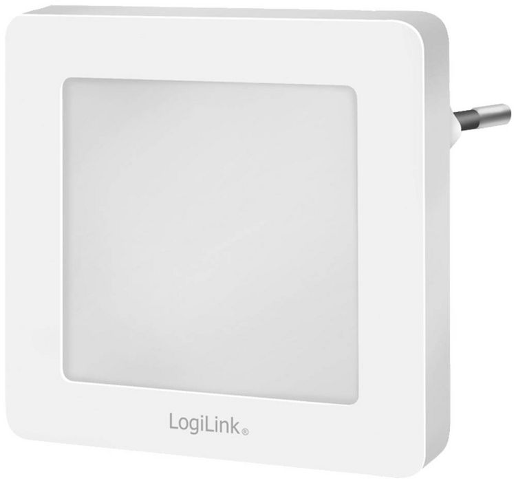 Produktbild: LogiLink LED013 LED013 LED-Nachtlicht mit D&auml;mmerungssensor Quadratisch LED Warmwei&szlig; Wei&szlig;