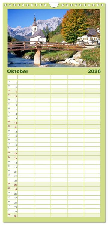 Produktbild: Familienplaner 2026 - Zauberhaftes Berchtesgadener Land mit 5 Spalten (Wandkalender, 21 x 45 cm) CALVENDO