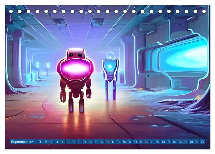Produktbild: Robots (Desk Calendar 2026 DIN A5 landscape), CALVENDO 12 Month DeskCalendar