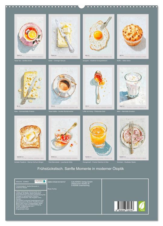 Produktbild: Fr&uuml;hst&uuml;ckstisch. Sanfte Momente in moderner &Ouml;loptik (hochwertiger Premium Wandkalender 2026 DIN A2 hoch), Kunstdruck in Hochglanz