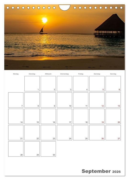 Produktbild: Sansibar - Reiseplaner (Wandkalender 2026 DIN A4 hoch), CALVENDO Monatskalender