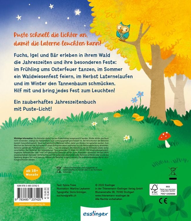 Produktbild: Mein Puste-Licht-Buch: Leuchte, leuchte durch das Jahr