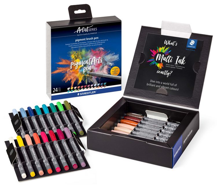 Produktbild: STAEDTLER pigment brush 371, Fasermaler mit Pinselspitze, 371 C24-1