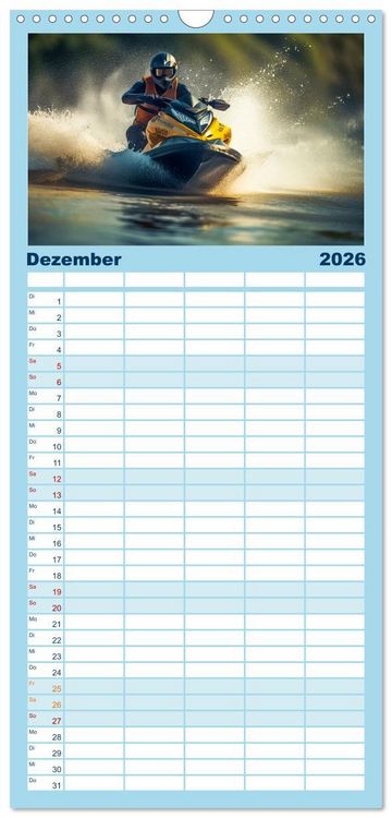 Produktbild: Familienplaner 2026 - Jetski Power mit 5 Spalten (Wandkalender, 21 x 45 cm) CALVENDO
