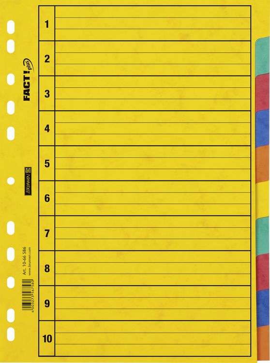 Produktbild: Brunnen Ringbuchregister A4 10tlg Pressspan