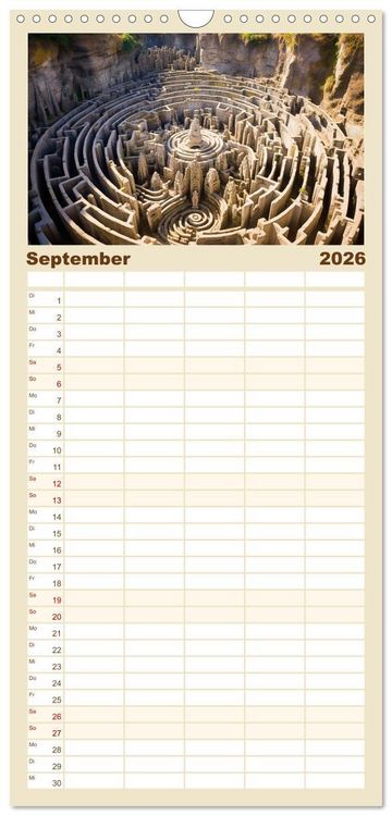 Produktbild: Familienplaner 2026 - Labyrinth Universum mit 5 Spalten (Wandkalender, 21 x 45 cm) CALVENDO