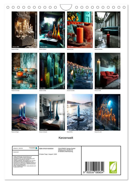 Produktbild: Kerzenwelt (Wandkalender 2026 DIN A4 hoch), CALVENDO Monatskalender