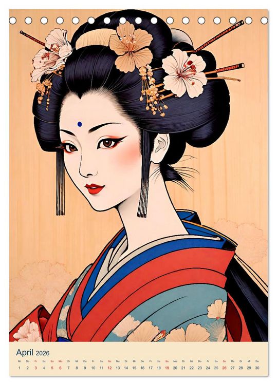 Produktbild: Japanische Geishas (Tischkalender 2026 DIN A5 hoch), CALVENDO Monatskalender