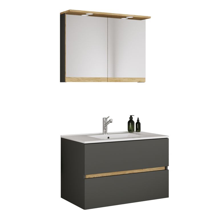 Produktbild: 3 tlg. Badm&ouml;bel-Set mit Waschbecken Cosila-I 81 cm