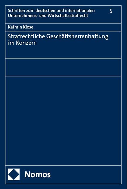 Produktbild: Strafrechtliche Gesch&auml;ftsherrenhaftung im Konzern