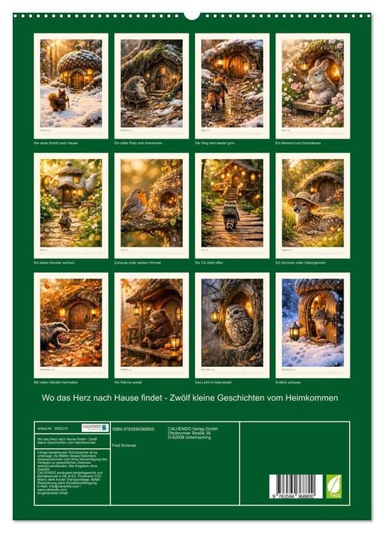 Produktbild: Wo das Herz nach Hause findet - Zw&ouml;lf kleine Geschichten vom Heimkommen (hochwertiger Premium Wandkalender 2027 DIN A2 hoch), Kunstdruck in Hochglanz
