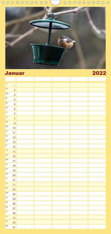 Produktbild: Familienplaner Gartenv&ouml;gel (Wandkalender 2022 , 21 cm x 45 cm, hoch)