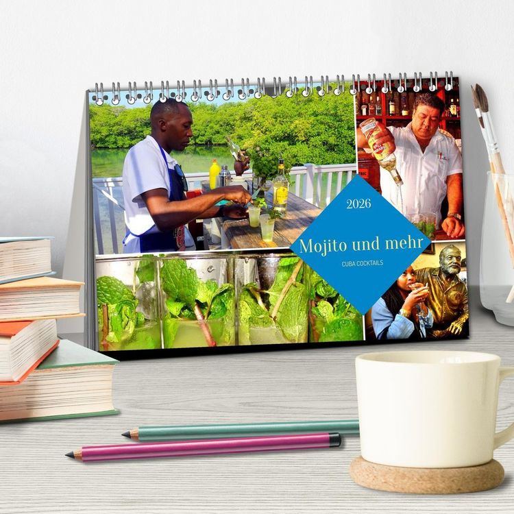 Produktbild: Mojito und mehr - CUBA COCKTAILS (Tischkalender 2026 DIN A5 quer), CALVENDO Monatskalender