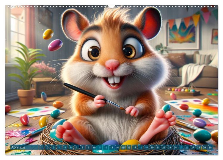Produktbild: Hamsterbacken: Ein Jahr voller &Uuml;berraschungen (Wandkalender 2026 DIN A2 quer), CALVENDO Monatskalender