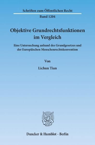 Produktbild: Objektive Grundrechtsfunktionen im Vergleich.