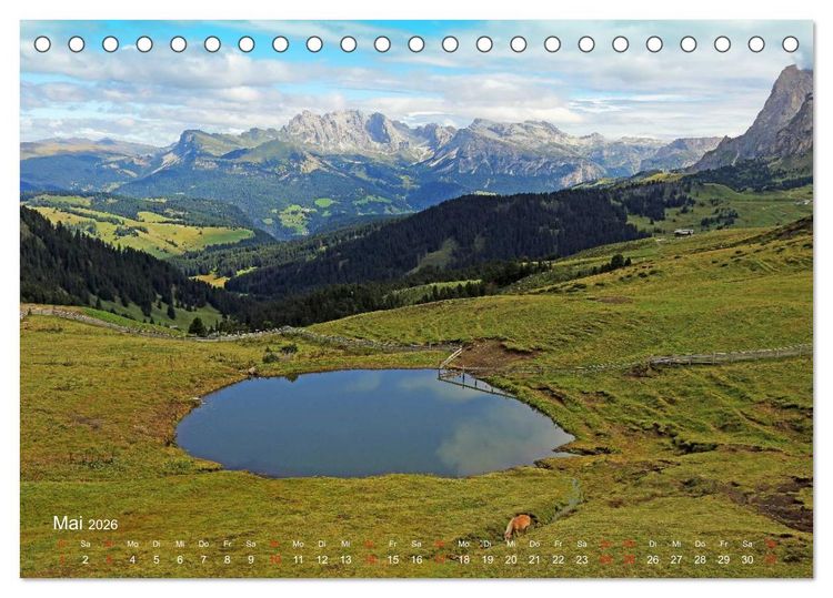 Produktbild: Urlaub auf der Seiser Alm (Tischkalender 2026 DIN A5 quer), CALVENDO Monatskalender