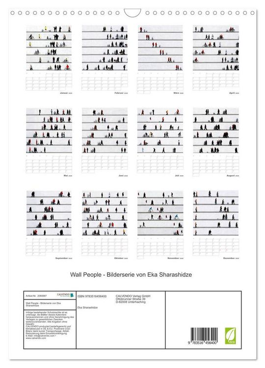 Produktbild: Wall People - Bilderserie von Eka Sharashidze (Wandkalender 2026 DIN A3 hoch), CALVENDO Monatskalender