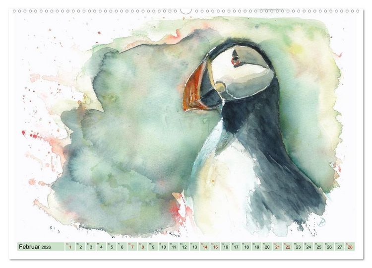 Produktbild: Faszination V&ouml;gel im Aquarell - Expressionistische Kunst von Doris Kr&uuml;ger (hochwertiger Premium Wandkalender 2026 DIN A2 quer), Kunstdruck in Hochglanz